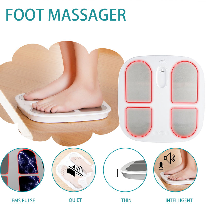 HEZHENG Comfortable Electric EMS Rechargeable Wireless Pulse Massage Machine Foot Massager with Heating function HZ-IFT-1
