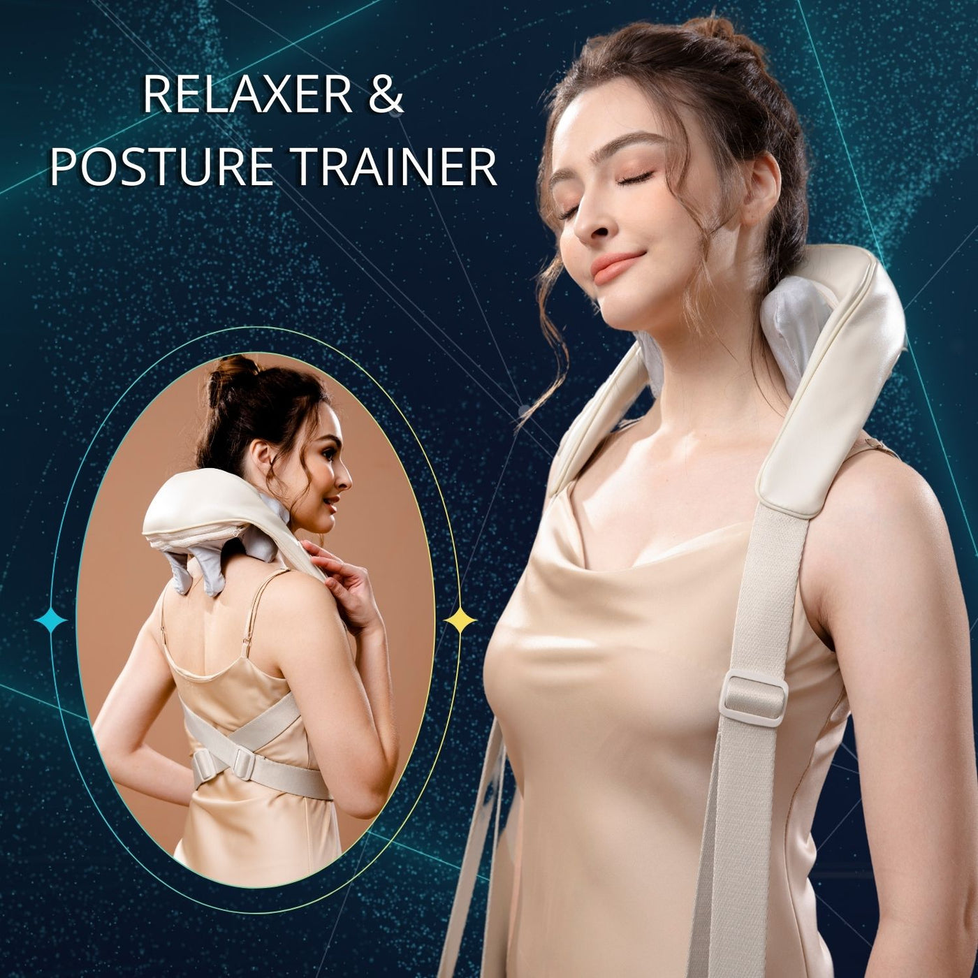 Asinhe Luxe Wearable Neck & Shoulder Massager with Heat - Eco-Friendly Material, Ergonomic Design, Deep Kneading for Pain Relief, Ideal Gift for All (Luxury Edition)