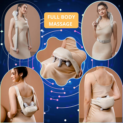 Asinhe Luxe Wearable Neck & Shoulder Massager with Heat - Eco-Friendly Material, Ergonomic Design, Deep Kneading for Pain Relief, Ideal Gift for All (Luxury Edition)