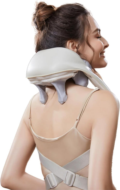 Asinhe Luxe Wearable Neck & Shoulder Massager with Heat - Eco-Friendly Material, Ergonomic Design, Deep Kneading for Pain Relief, Ideal Gift for All (Luxury Edition)
