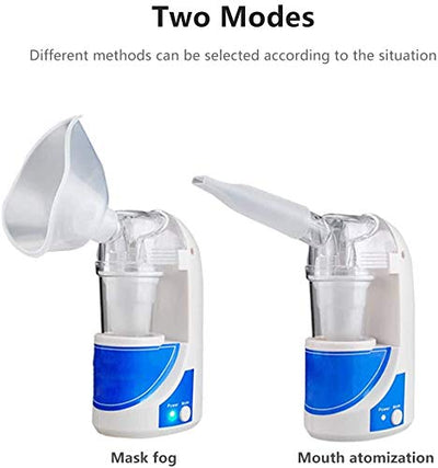 Handle Cool Mist Humidifier Portable Compressor Nebulizer, Mini Vaporizer Machine with Two Masks for Adults and kids Travel Home Daily Use