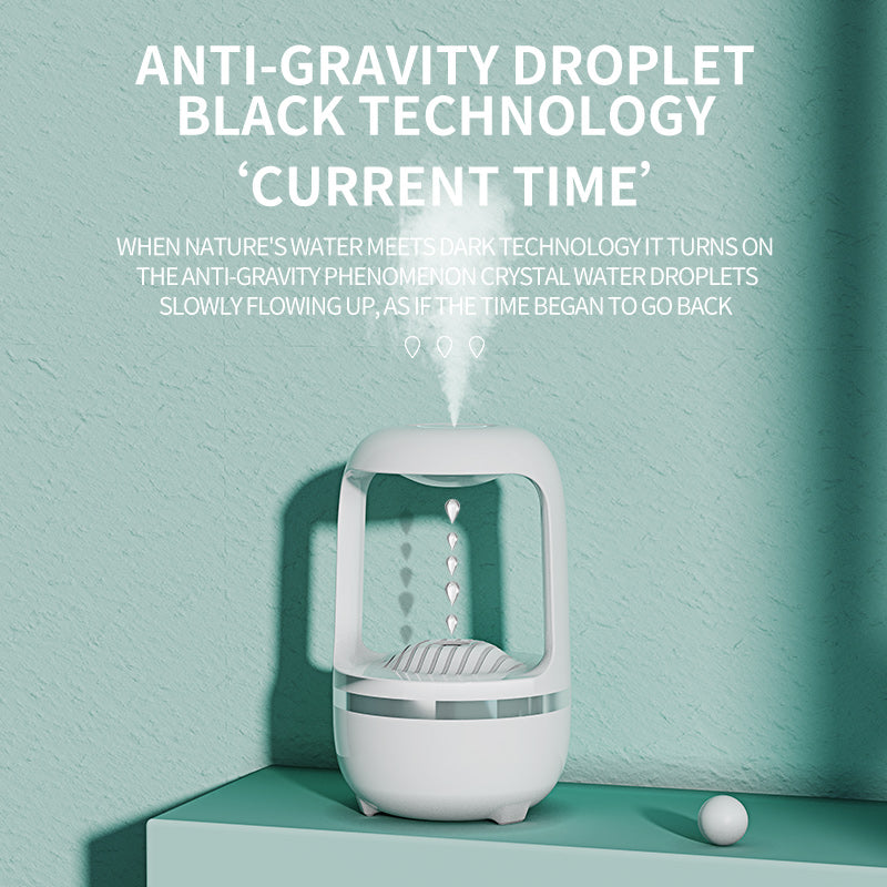 Anti Gravity Air Humidifier with Water Droplet,  Portable Small Humidifier with Auto Shut Off for Large Room Bedroom Office Baby Plant