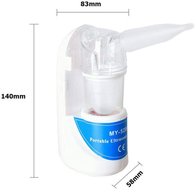 Handle Cool Mist Humidifier Portable Compressor Nebulizer, Mini Vaporizer Machine with Two Masks for Adults and kids Travel Home Daily Use