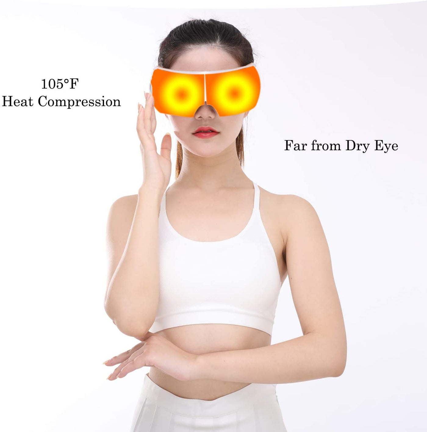 HEZHENG Elektrisches tragbares Augenmassagegerät mit Wärme zur Linderung trockener Augenermüdung, Luftkompressions-Shiatsu-Massage gegen Augenringe, Vibration und Musik zur Linderung von Augenstress (größere Größe) HZ-QNA-1 