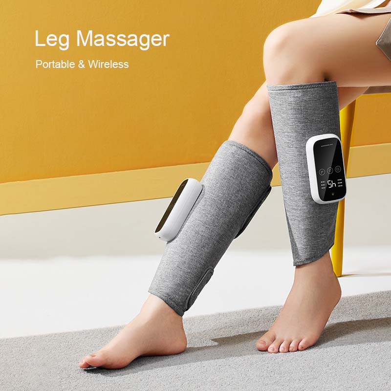 Rechargeable Leg Massager, Wireless Air Compression Calf Massager for Circulation and Muscles Relaxation One Pair