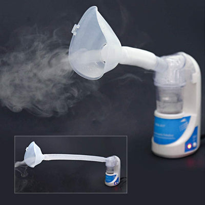 Handle Cool Mist Humidifier Portable Compressor Nebulizer, Mini Vaporizer Machine with Two Masks for Adults and kids Travel Home Daily Use