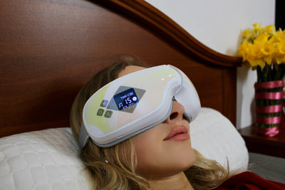 HEZHENG Eye C Elektrisches Augenmassagegerät mit bunter Oberfläche, Schläfenmassagegerät gegen Augenringe, lindert Augenbelastung und trockene Augen, lindert Ermüdungserscheinungen, gesundes Geschenk für Kinder 